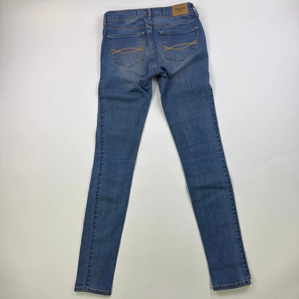 Abercrombie & Fitch Super Skinny Jeans Womens 00R 24 Medium Wash Low Rise